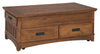 Benzara Mission Style Wooden Lift Top Cocktail Table with 4 Drawers, Brown