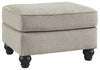 Benzara Rectangular Wooden Ottoman with Textured Fabric Upholstery, Beige