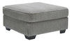 Benzara Square Wooden Over Sized Ottoman with Textured Fabric Upholstery, Gray