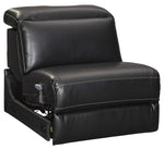 Benzara Wooden Power Recliner with Contrast Stitching and Split Backrest, Black