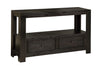 Benzara Wooden Sofa Table with 2 Drawers and 1 Bottom Shelf, Dark Gray