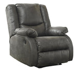 Benzara Wooden Zero Wall Recliner with Pillow Top Arms and Tufted Back, Gray
