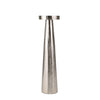 Benzara 21 Inch Aluminum Pillar Type Candle Holder with Round Tray Top, Silver
