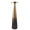 Benzara 22 Inch Aluminum Pillar Type Candle Holder with Round Tray Top, Bronze