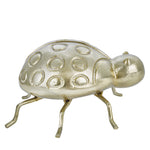 Benzara 13 Inch Aluminium Ladybug Accent Decor with 6 Legs, Gold