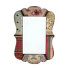 Benzara Scalloped Design Mirror Wall Decor with Handcrafted Pattern, Multicolor