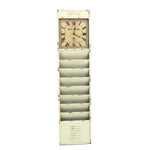 Benzara Antique Rustic Style Clock Design Wall Organizer with 6 Slots, White
