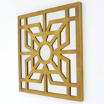 Benzara Mirrored Wall Decor with Wooden Floral Overlay on Top, Gold and Silver