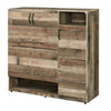 Benzara 3 Door Wooden Shoe Cabinet with Multiple Storage Compartments, Brown