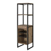 Benzara Industrial Wood and Metal Wine Rack with 3 Compartments, Brown and Black