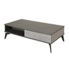 Benzara Wooden Coffee Table with 1 Drawer and 1 Storage Compartment, Gray