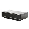 Benzara Wooden Coffee Table with 2 Drawers and Textured Details, Black
