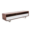 Benzara Wooden TV Stand with 2 Drawers and 2 Compartments, Brown and White