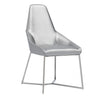 Benzara Leatherette Upholstered Dining Chair with Metal Base, Set of 2, Gray