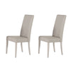 Benzara Wooden Dining Chair with Leatherette Seat and Backrest, Set of 2, Gray