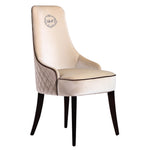 Benzara Fabric Upholstered Dining Chair with Diamond Pattern Back, Cream