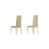 Benzara Leatherette Upholstered Dining Chair with Textured Details, Set of 2, Beige