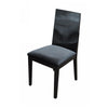 Benzara Transitional Fabric Upholstered Dining Chair with Textured Back, Black - Set of 2