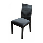 Benzara Transitional Fabric Upholstered Dining Chair with Textured Back, Black - Set of 2