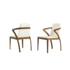 Benzara Leatherette Dining Chair with Long Tilted Back, Set of 2, Brown and Gray