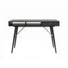 Benzara  Storage Drawer Transitional Office Desk with Knob Pulls, Black and Gold