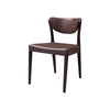 Benzara Leatherette Dining Chair with Wooden Tapered Legs, Set of 2, Brown