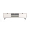 Benzara 2 Storage Drawer Transitional Style TV Stand with Metal Legs, White
