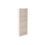 Benzara Transitional Wooden Bookcase with 5 Shelves, Washed White