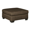 Benzara Square Fabric Upholstered Over Sized Accent Ottoman, Dark Brown