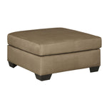 Benzara Square Fabric Upholstered Over Sized Accent Ottoman, Light Brown