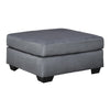 Benzara Square Fabric Upholstered Over Sized Accent Ottoman, Steel Gray