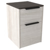 Benzara Two Tone Wooden File Cabinet with 2 File Drawers, Antique White and Gray