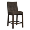 Benzara Handwoven Wicker Frame Aluminum Barstool with Foam Seat, Set of 2, Brown