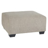 Benzara Square Textured Fabric Upholstered Over Sized Accent Ottoman, Taupe Brown