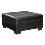 Benzara Leatherette Upholstered Over Sized Accent Ottoman with Button Tufting, Brown