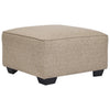 Benzara Square Textured Fabric Upholstered Over Sized Accent Ottoman, Beige