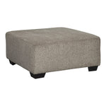 Benzara Square Textured Fabric Upholstered Over Sized Accent Ottoman, Light Gray