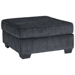 Benzara Square Fabric Upholstered Over Sized Accent Ottoman, Charcoal Gray