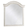 Benzara Traditional Style Wooden Framed Mirror with Textured Finish, White