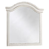 Benzara Traditional Style Wooden Framed Mirror with Textured Finish, White