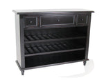 Benzara Wooden Sideboard with 3 Drawers and 3 Slatted Shelves, Black