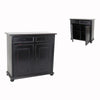Benzara Wooden Cabinet with 2 Spacious Drawers and Door Cabinets, Black
