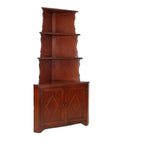 Benzara Wooden Corner Bookcase with 3 Shelves and 1 Cabinet, Brown