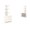 Benzara Wooden Corner Bookcase with 3 Shelves and 1 Cabinet, White
