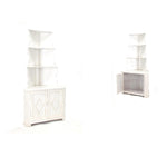 Benzara Wooden Corner Bookcase with 3 Shelves and 1 Cabinet, White