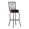 Benzara Round Metal Frame Leatherette Padded Adjustable Stool, Set of 3, Brown