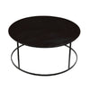 Benzara BM214008 Round Metal Frame Side Table with Tubular Legs, Dark Brown