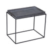 Benzara Tray Top Wooden End Table with Tubular Legs, Gray and Black