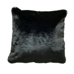 Benzara 20 X 20 Inch Fabric Upholstered Accent Pillow with Fur Like Texture, Black