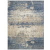 Benzara 7 X 5 Feet Power Loomed Polyester Rug with Abstract Pattern, Blue and Beige